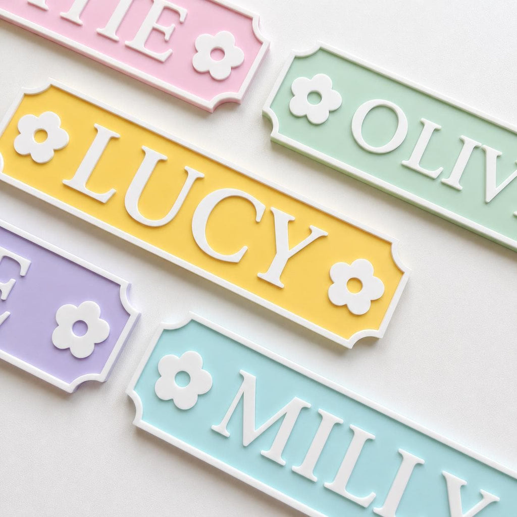 Personalised Name Door Sign – Custom Girls Bedroom Pink Decoration Plate Plaque