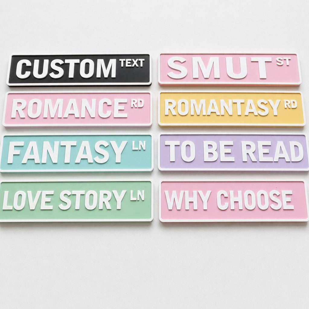 Personalised Book Genre Library Plaque Bookcase Shelf Decoration Plate Sign