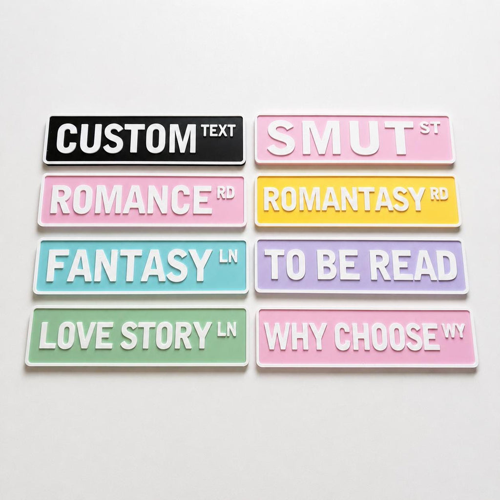 Personalised Book Genre Library Plaque Bookcase Shelf Decoration Plate Sign