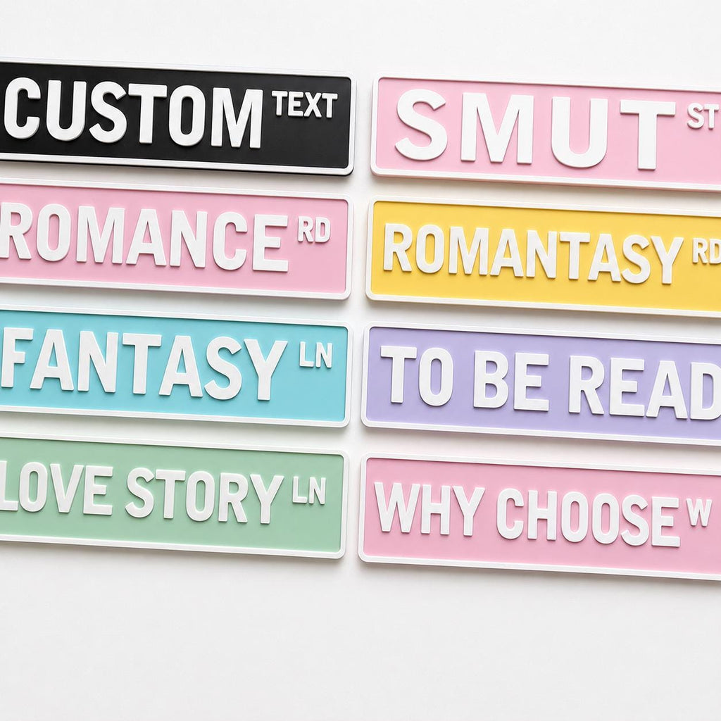 Personalised Book Genre Library Plaque Bookcase Shelf Decoration Plate Sign