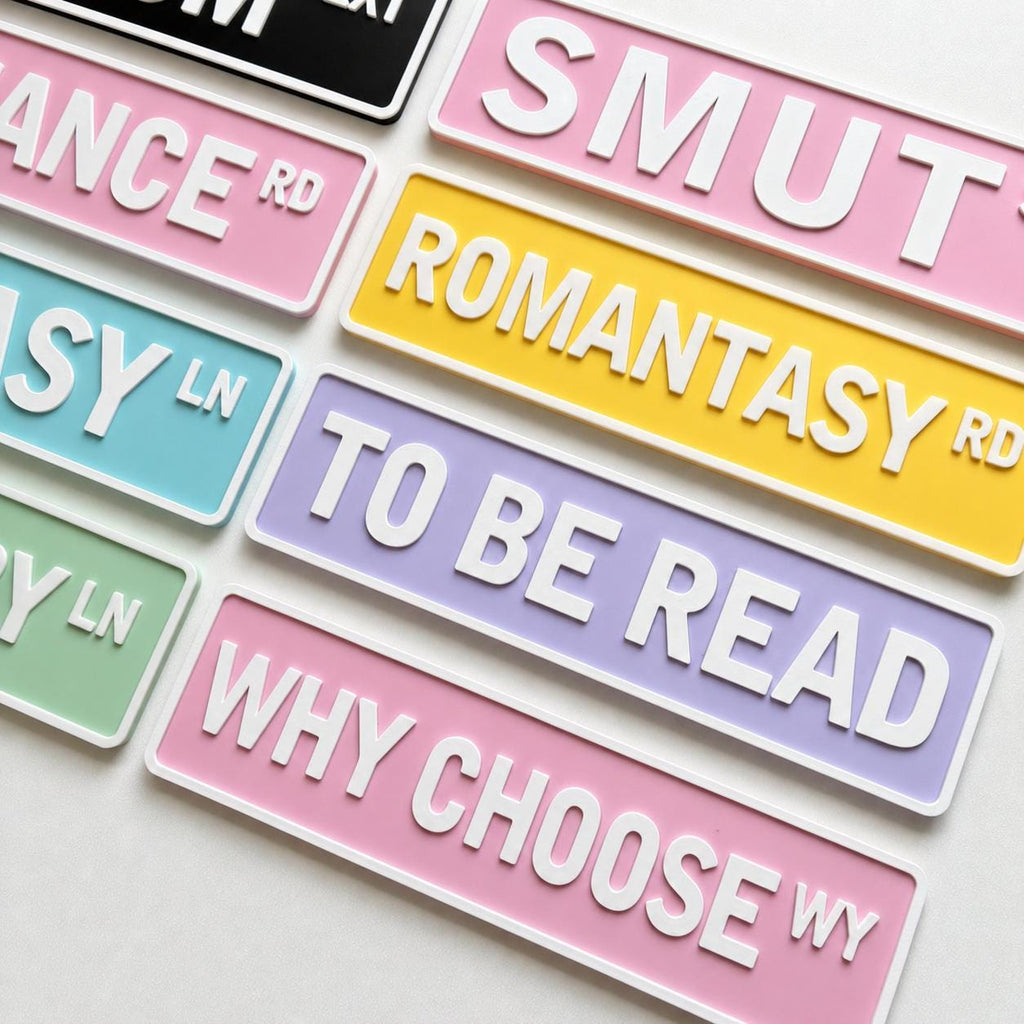 Personalised Book Genre Library Plaque Bookcase Shelf Decoration Plate Sign