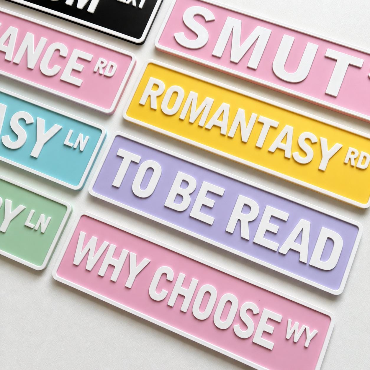 Personalised Book Genre Library Plaque Bookcase Shelf Decoration Plate Sign