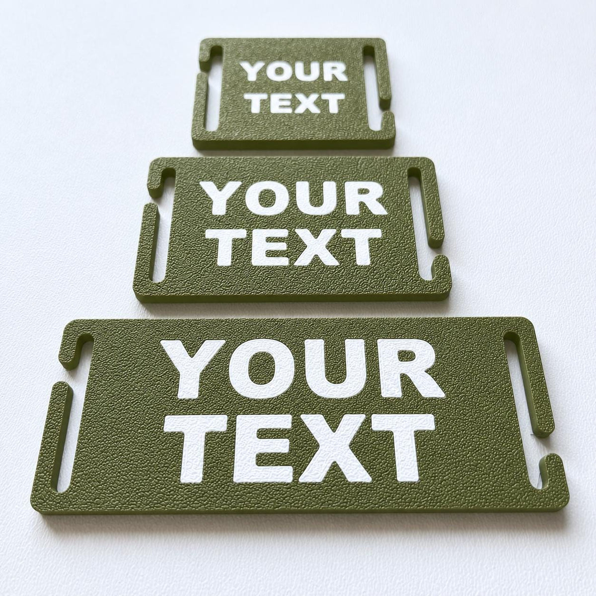 Personalised Text Molle Tag - Custom Plastic Badge Patch for Tactical Backpack Webbing Straps