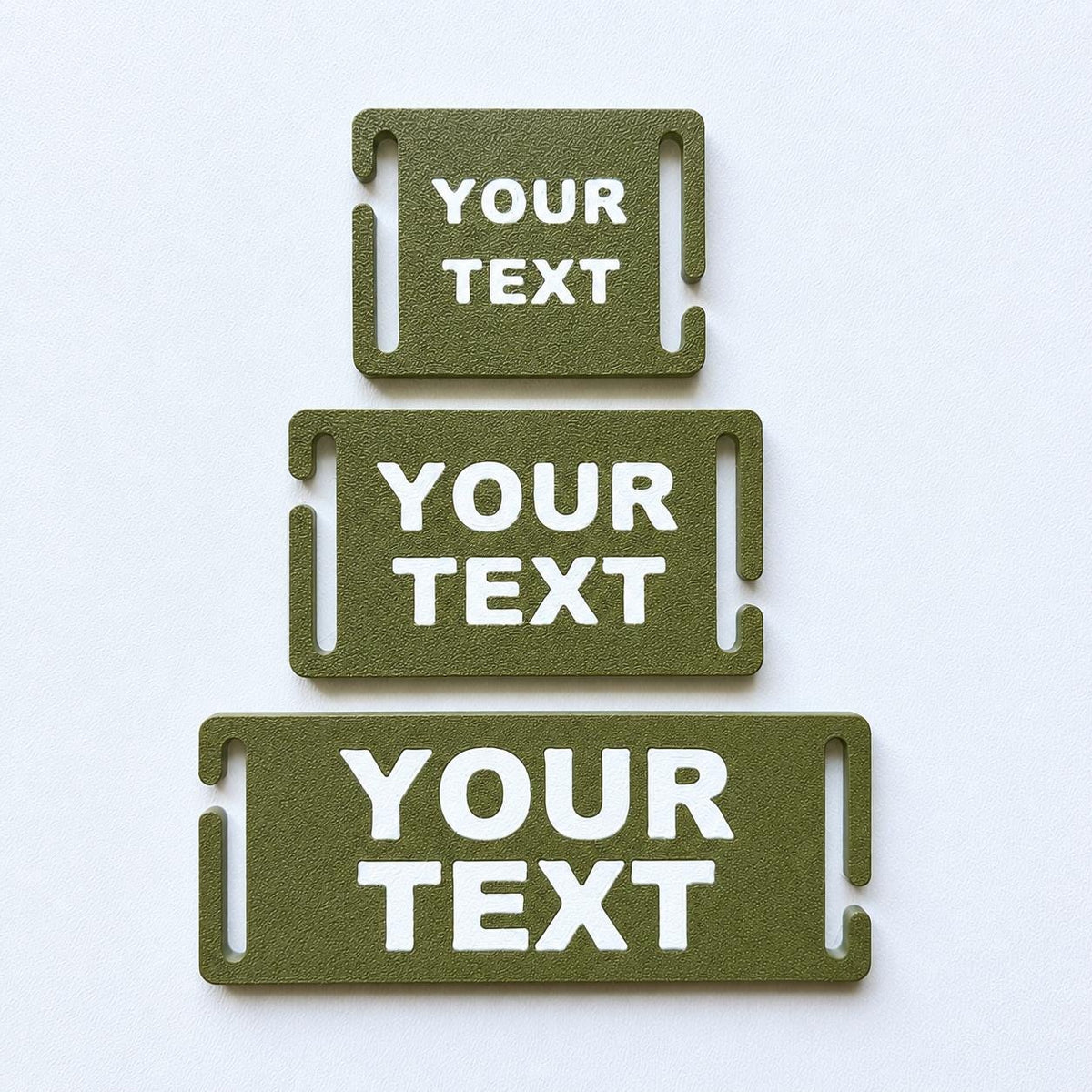 Personalised Text Molle Tag - Custom Plastic Badge Patch for Tactical Backpack Webbing Straps