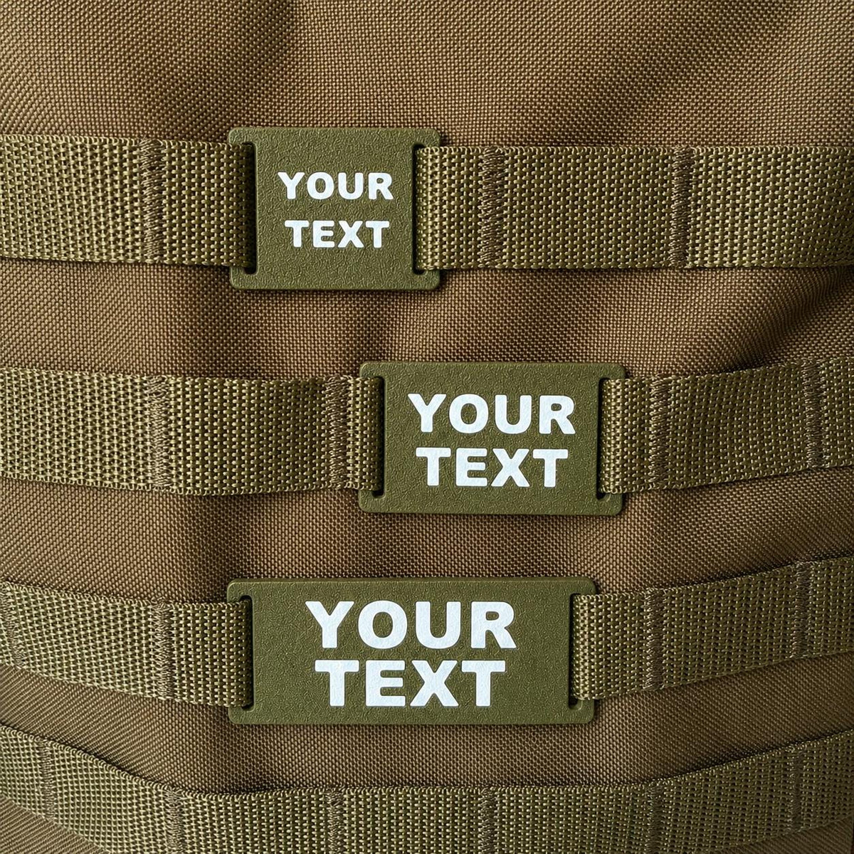 Personalised Text Molle Tag - Custom Plastic Badge Patch for Tactical Backpack Webbing Straps