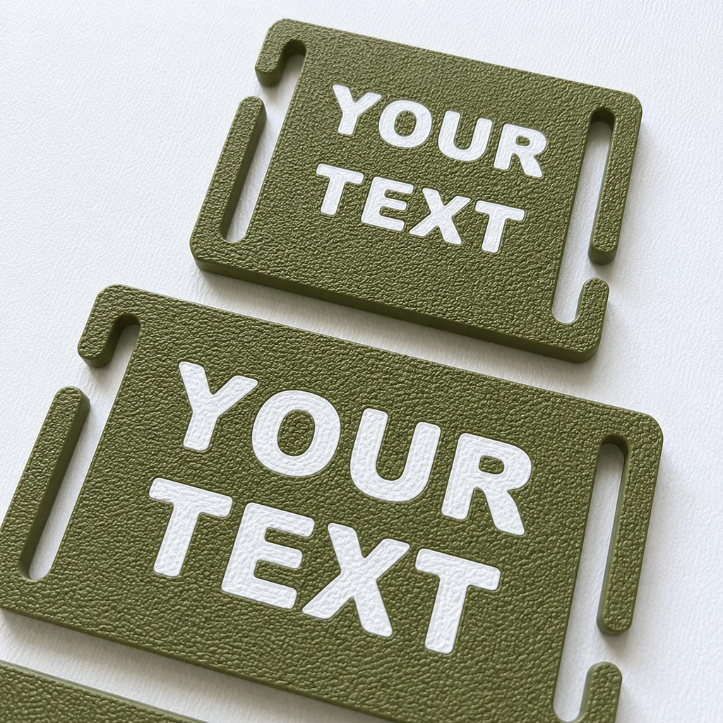 Personalised Text Molle Tag - Custom Plastic Badge Patch for Tactical Backpack Webbing Straps