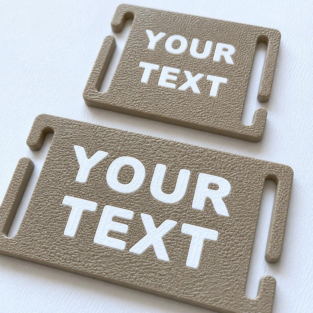 Personalised Text Molle Tag - Custom Plastic Badge Patch for Tactical Backpack Webbing Straps