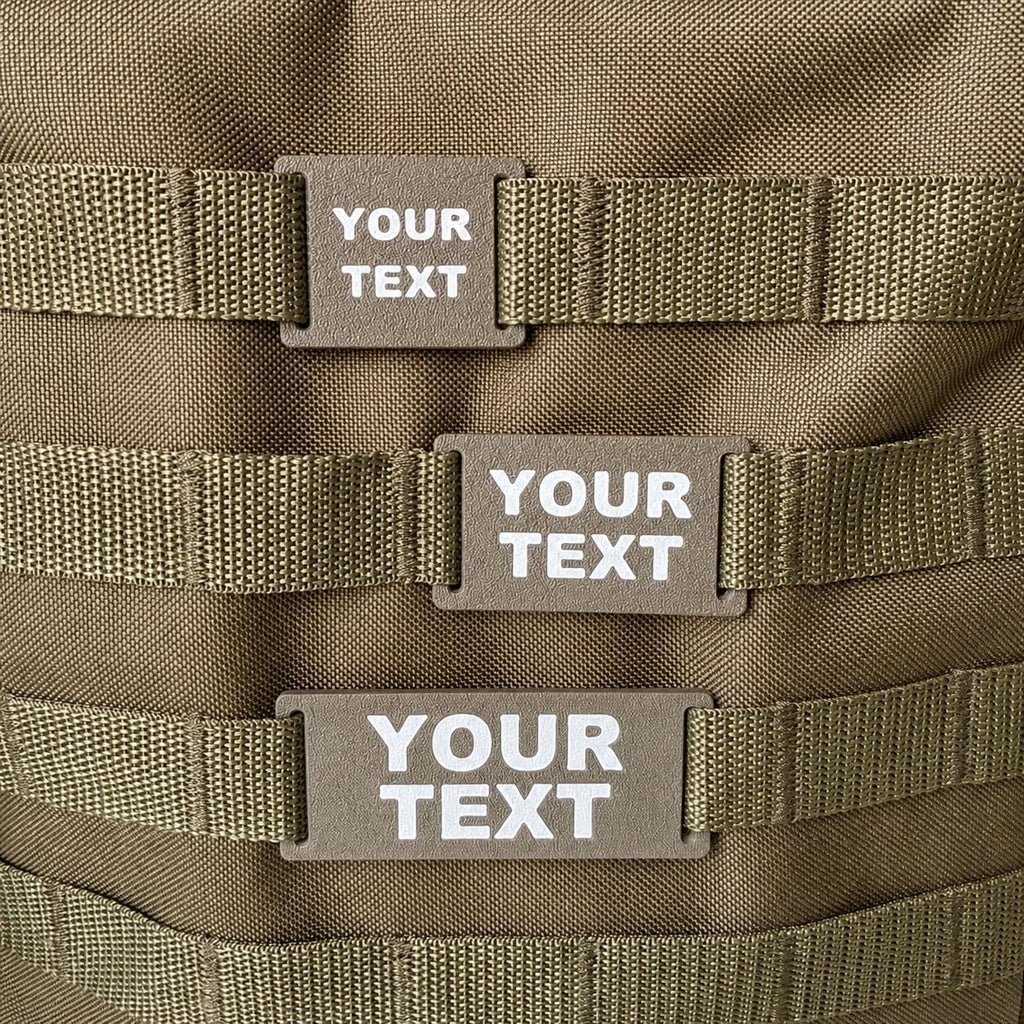 Personalised Text Molle Tag - Custom Plastic Badge Patch for Tactical Backpack Webbing Straps