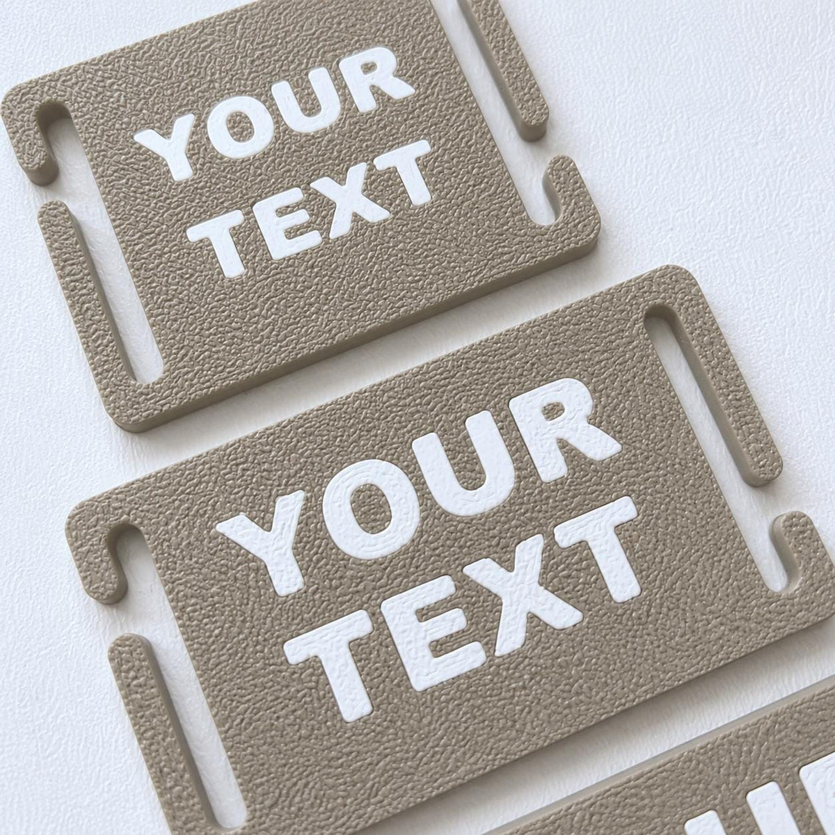 Personalised Text Molle Tag - Custom Plastic Badge Patch for Tactical Backpack Webbing Straps