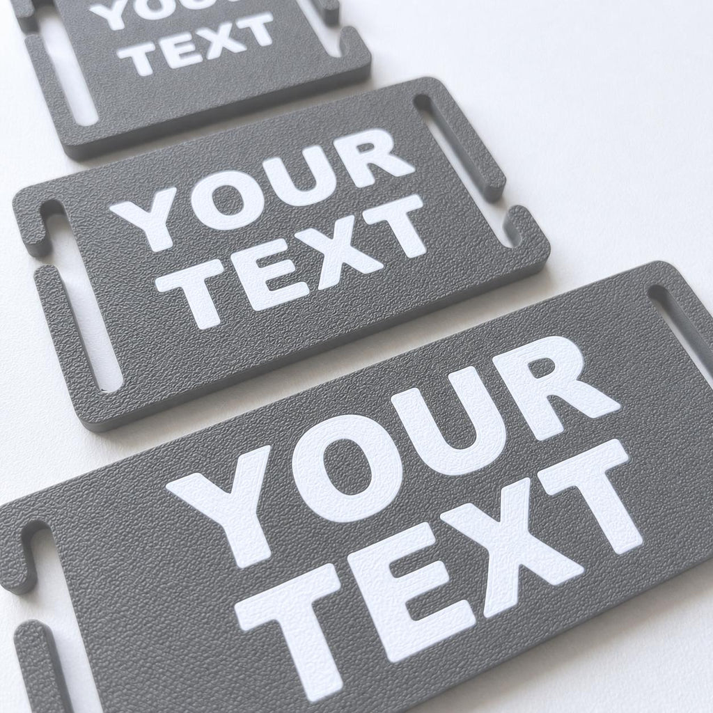 Personalised Text Molle Tag - Custom Plastic Badge Patch for Tactical Backpack Webbing Straps