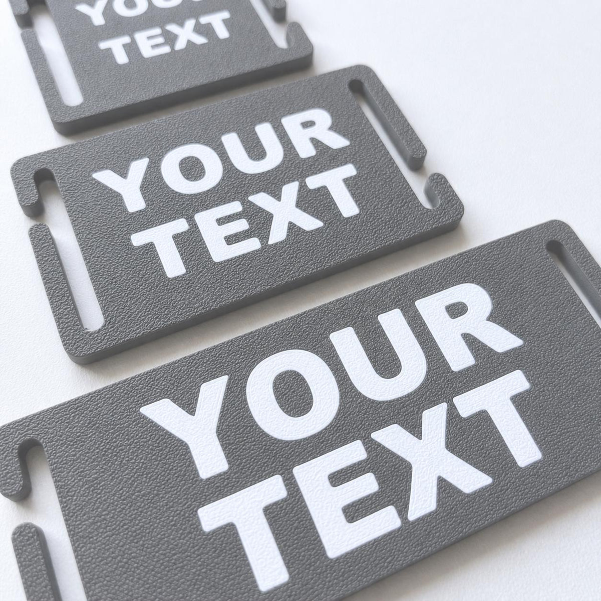 Personalised Text Molle Tag - Custom Plastic Badge Patch for Tactical Backpack Webbing Straps