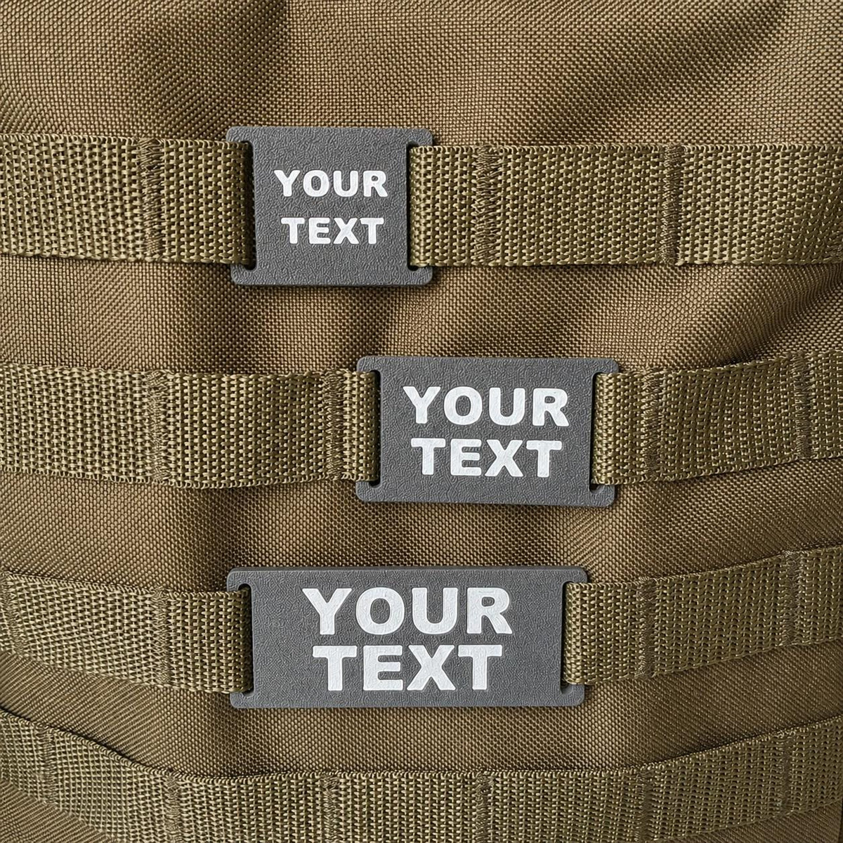 Personalised Text Molle Tag - Custom Plastic Badge Patch for Tactical Backpack Webbing Straps