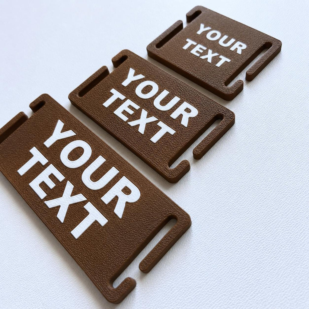 Personalised Text Molle Tag - Custom Plastic Badge Patch for Tactical Backpack Webbing Straps