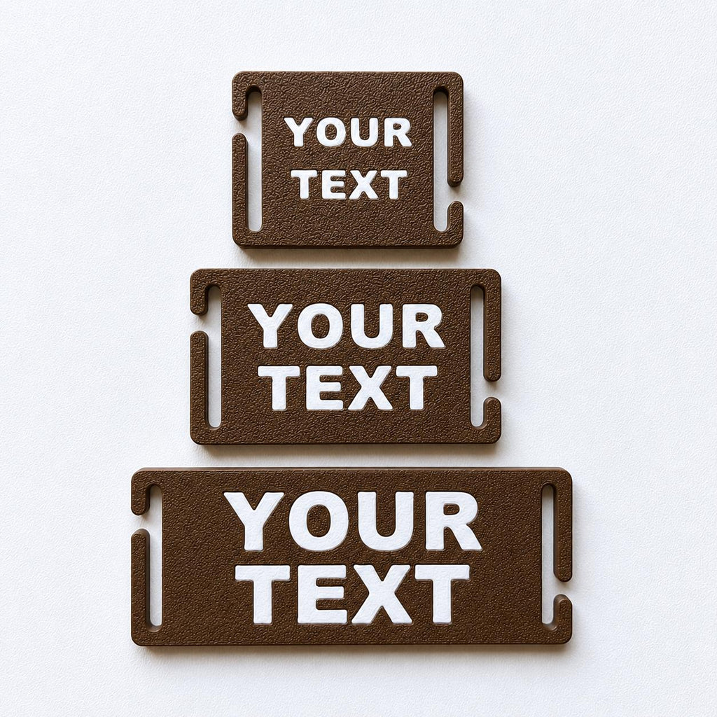 Personalised Text Molle Tag - Custom Plastic Badge Patch for Tactical Backpack Webbing Straps