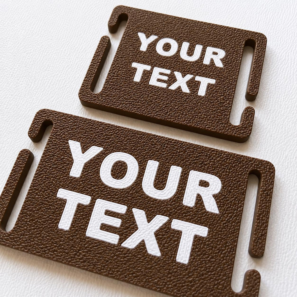 Personalised Text Molle Tag - Custom Plastic Badge Patch for Tactical Backpack Webbing Straps