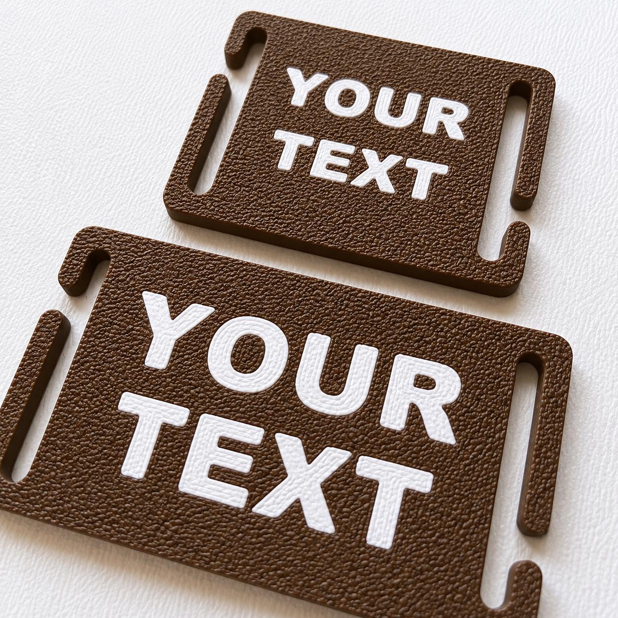 Personalised Text Molle Tag - Custom Plastic Badge Patch for Tactical Backpack Webbing Straps