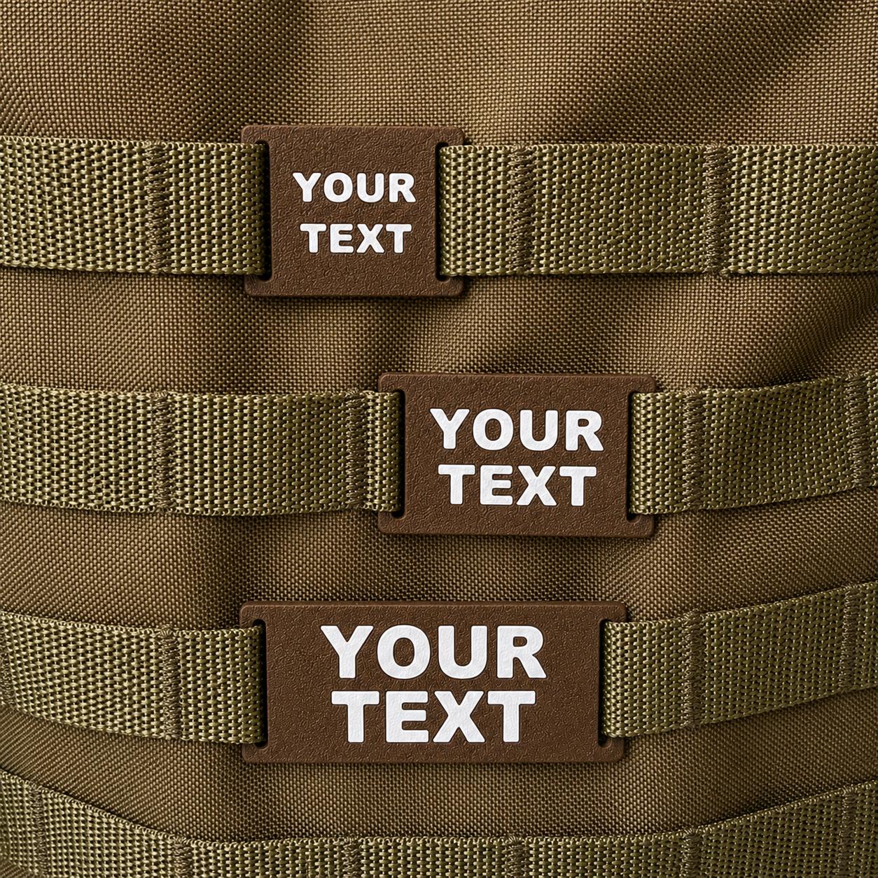 Personalised Text Molle Tag - Custom Plastic Badge Patch for Tactical Backpack Webbing Straps