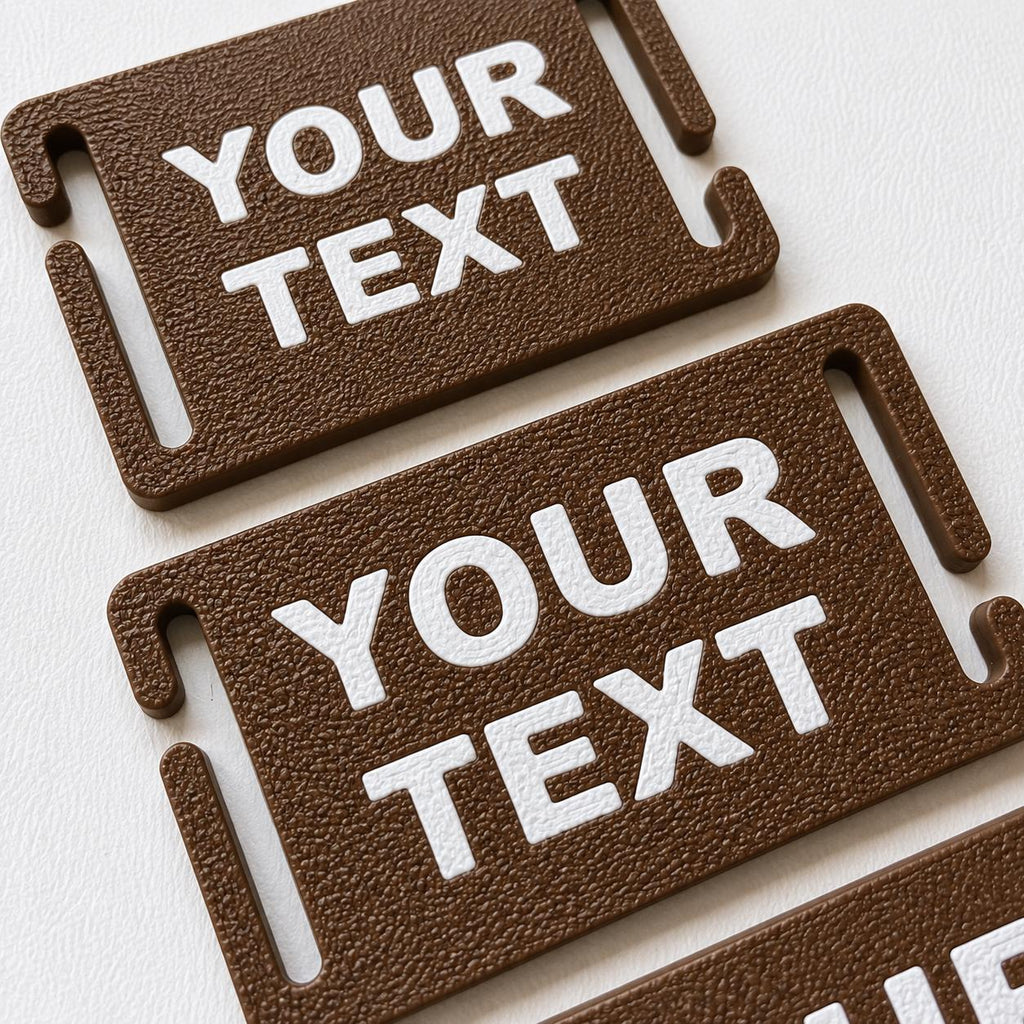 Personalised Text Molle Tag - Custom Plastic Badge Patch for Tactical Backpack Webbing Straps