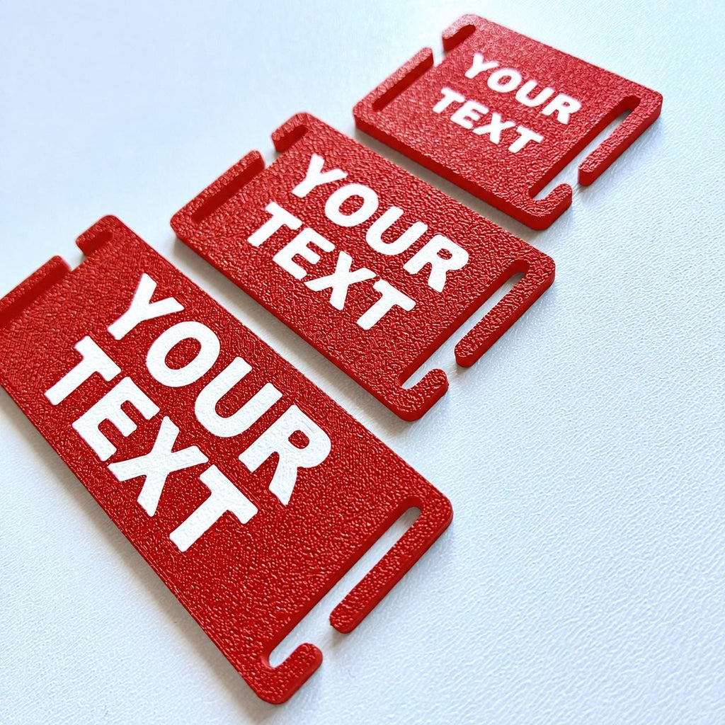 Personalised Text Molle Tag - Custom Plastic Badge Patch for Tactical Backpack Webbing Straps