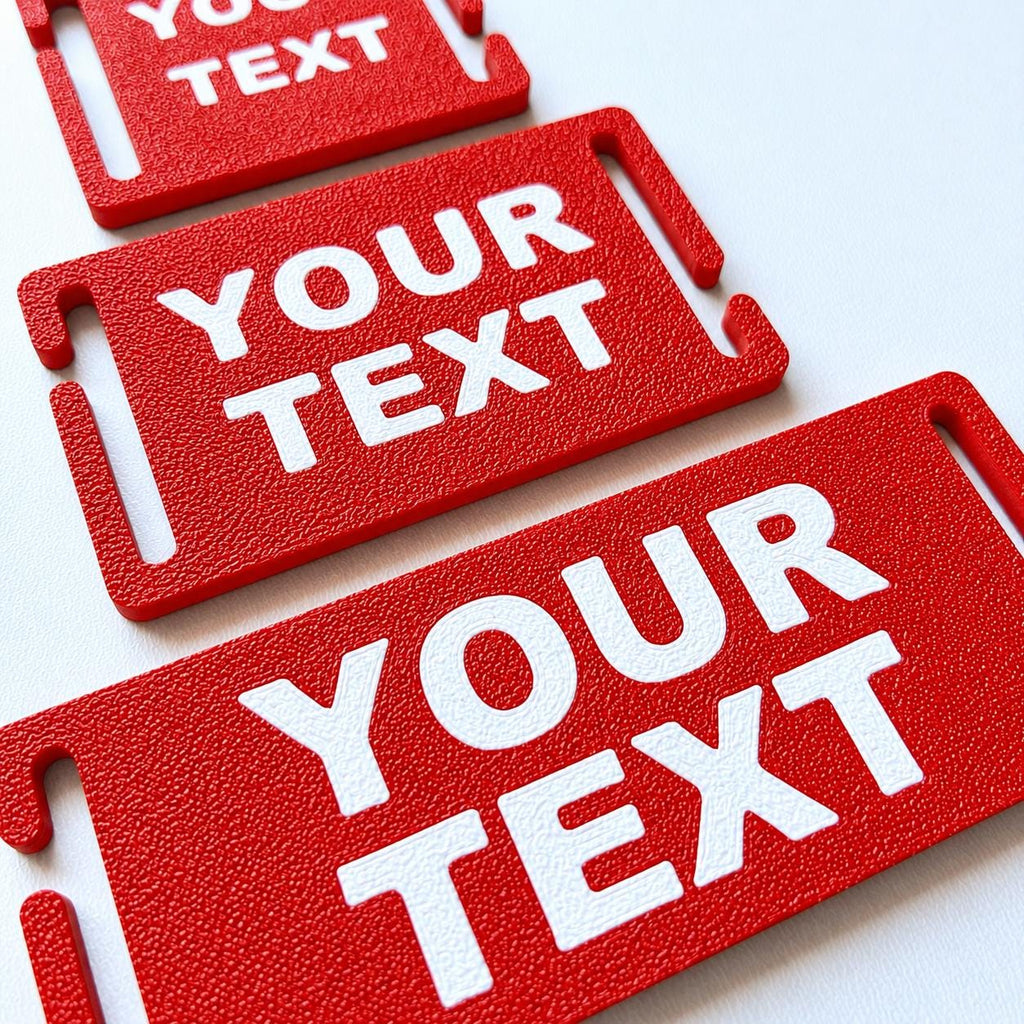 Personalised Text Molle Tag - Custom Plastic Badge Patch for Tactical Backpack Webbing Straps