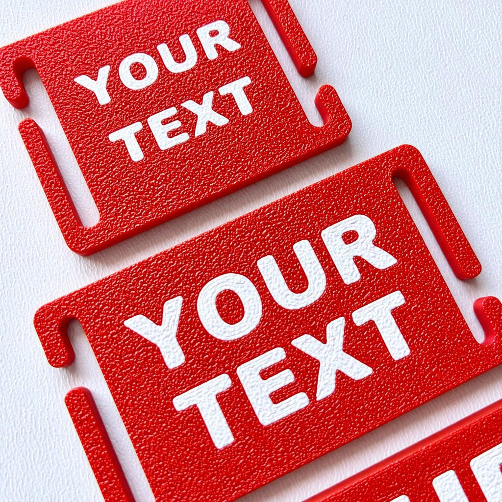 Personalised Text Molle Tag - Custom Plastic Badge Patch for Tactical Backpack Webbing Straps