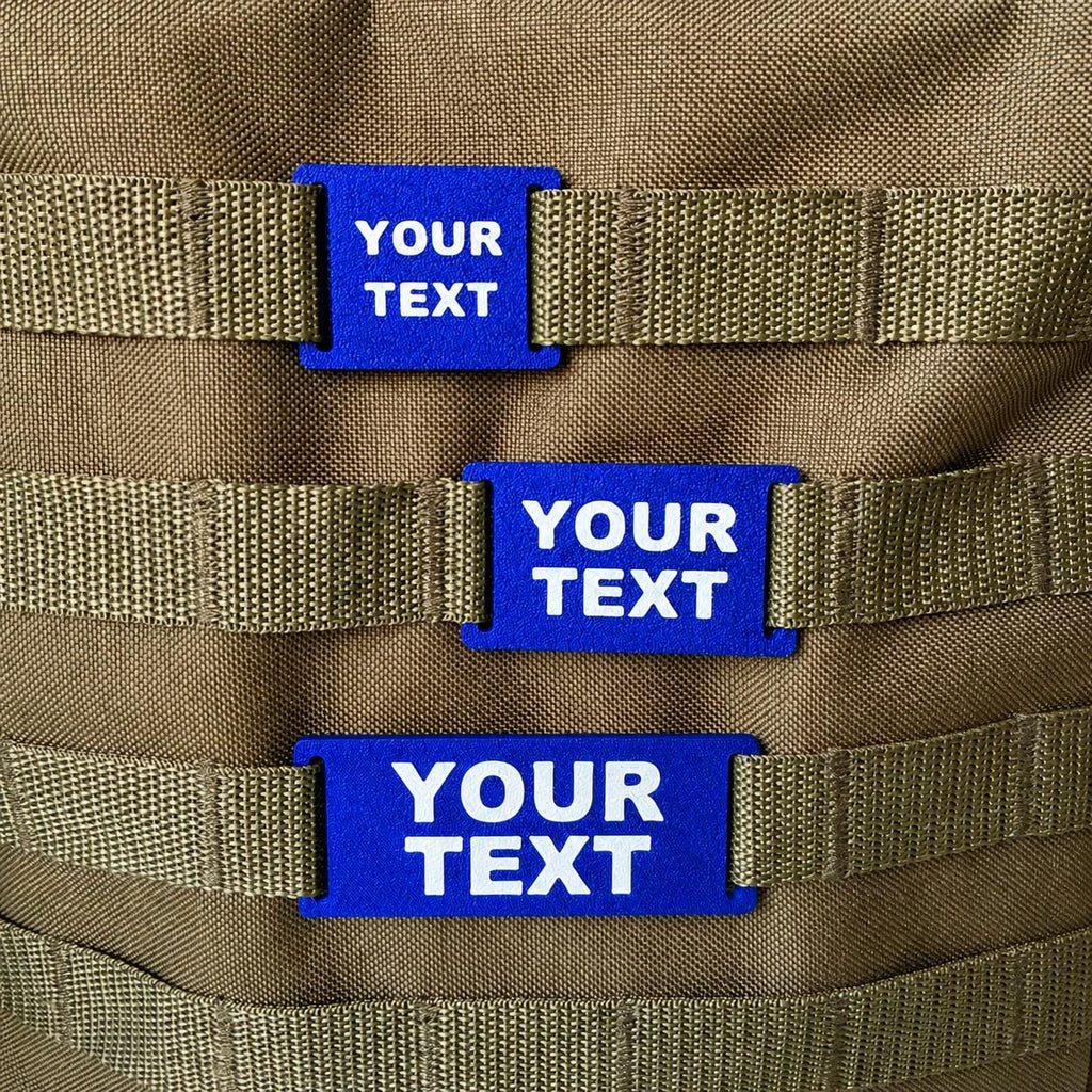 Personalised Text Molle Tag - Custom Plastic Badge Patch for Tactical Backpack Webbing Straps