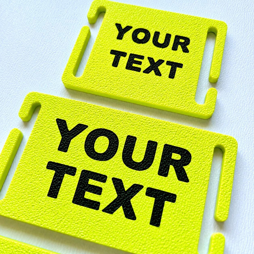 Personalised Text Molle Tag - Custom Plastic Badge Patch for Tactical Backpack Webbing Straps