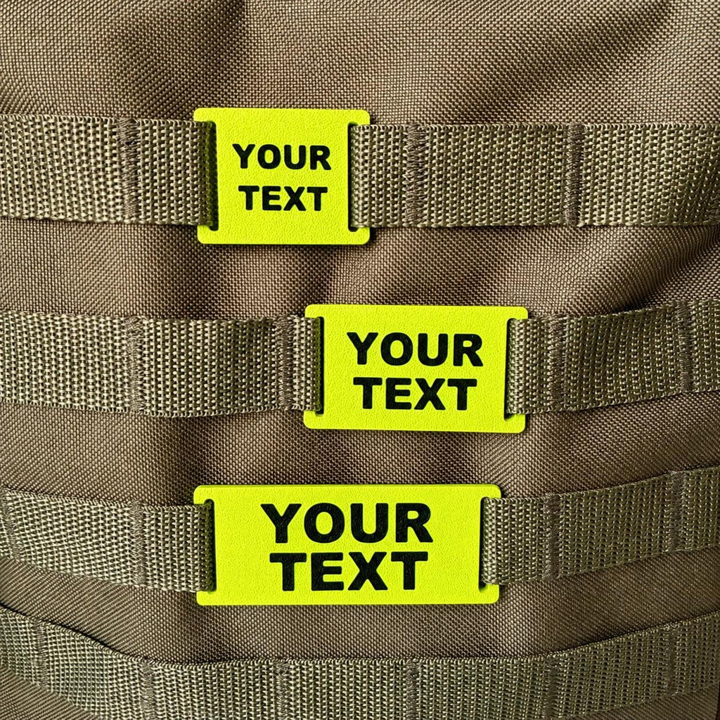 Personalised Text Molle Tag - Custom Plastic Badge Patch for Tactical Backpack Webbing Straps