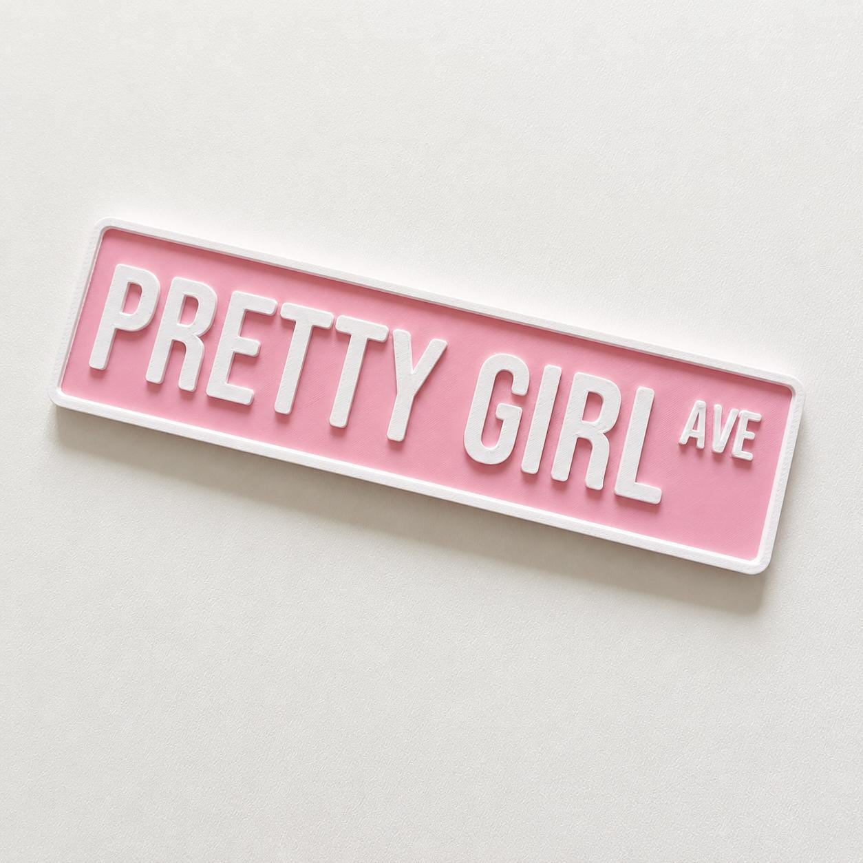 Pretty Girl Avenue Sign Girls Pink Bedroom Decor Door Decoration Plate Plaque