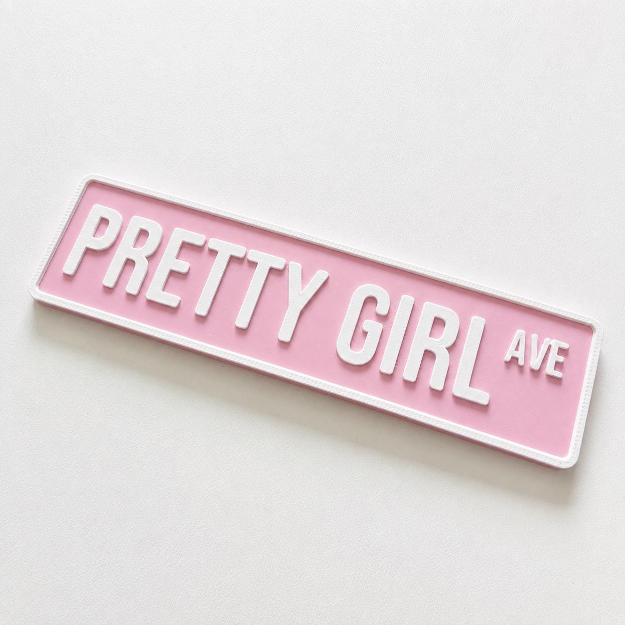 Pretty Girl Avenue Sign Girls Pink Bedroom Decor Door Decoration Plate Plaque