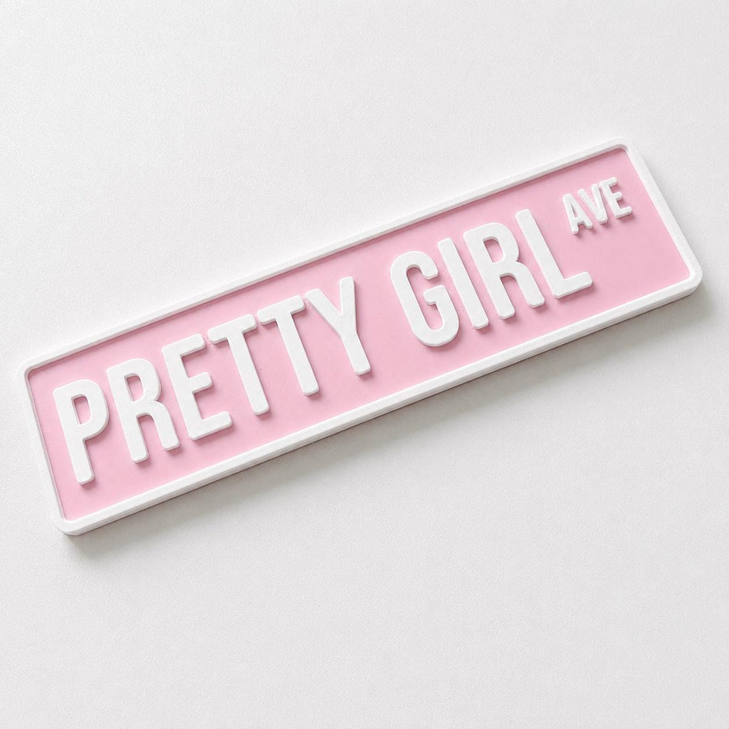 Pretty Girl Avenue Sign Girls Pink Bedroom Decor Door Decoration Plate Plaque