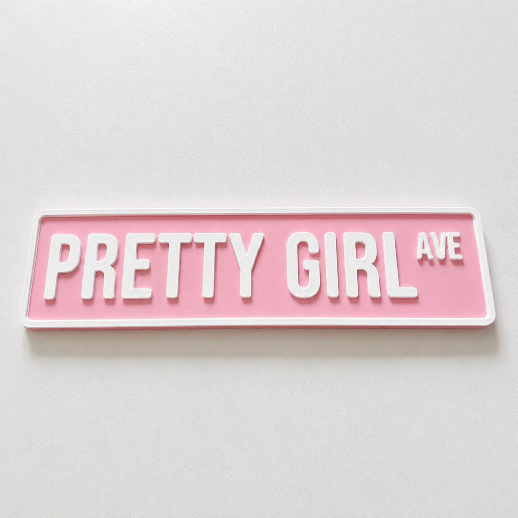 Pretty Girl Avenue Sign Girls Pink Bedroom Decor Door Decoration Plate Plaque