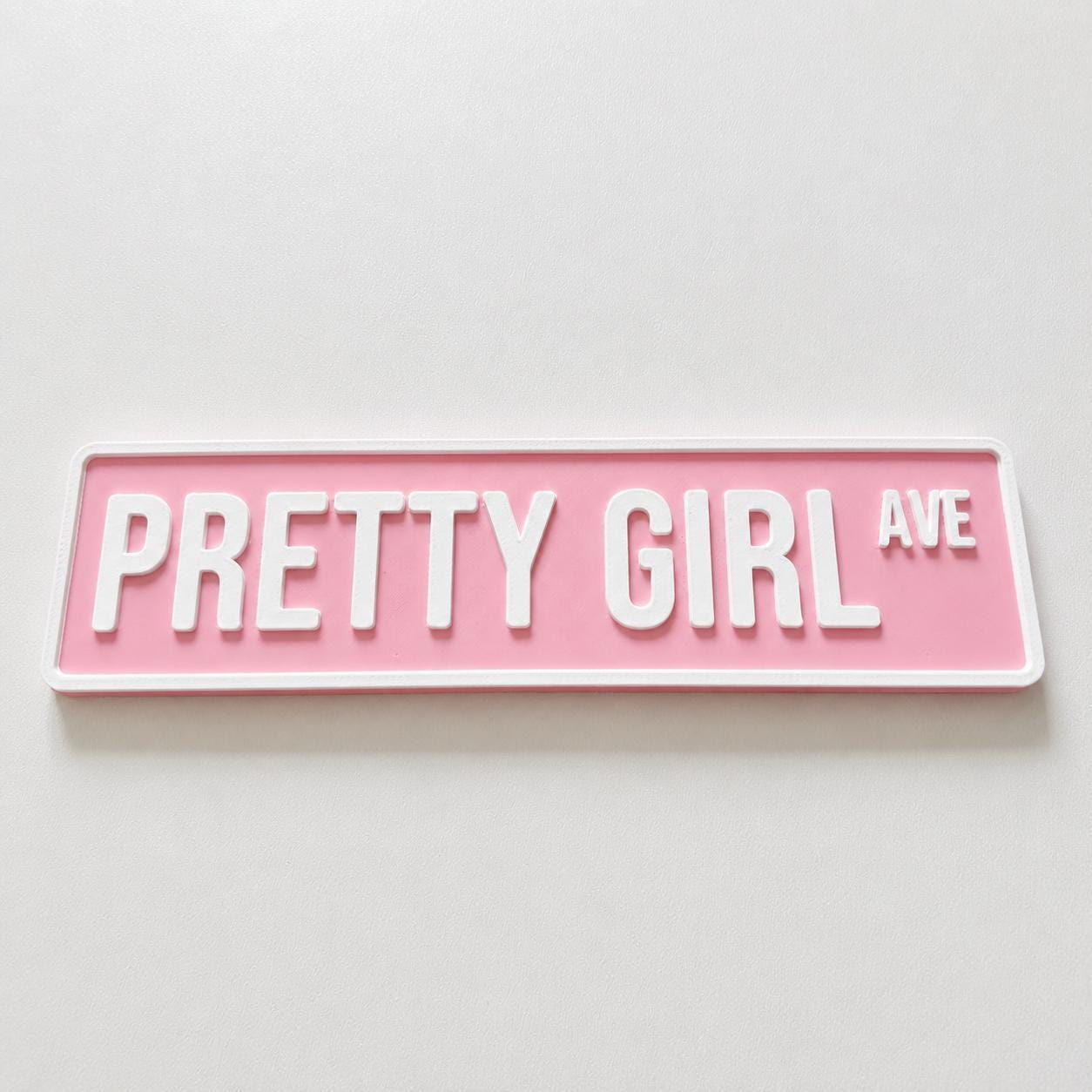 Pretty Girl Avenue Sign Girls Pink Bedroom Decor Door Decoration Plate Plaque