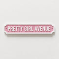 Pretty Girl Avenue Sign Girls Pink Bedroom Decor Door Decoration Plate Plaque
