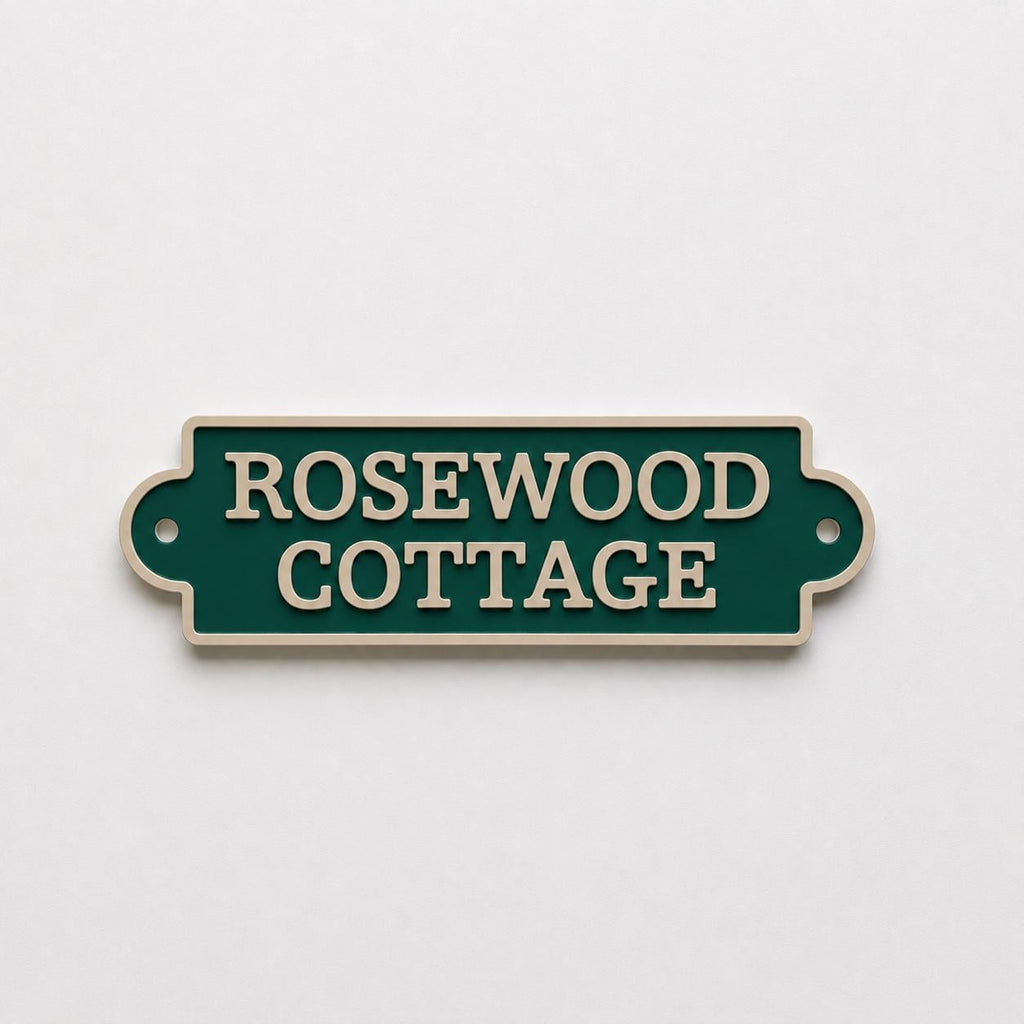 Personalised Text Sign Custom House Name Plaque Garden Wall Plate Memorial Bench