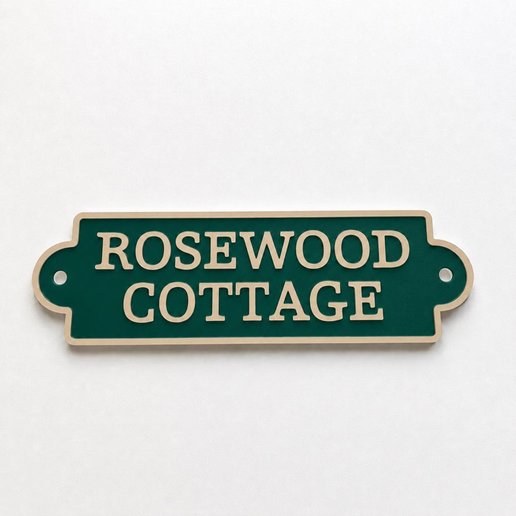 Personalised Text Sign Custom House Name Plaque Garden Wall Plate Memorial Bench