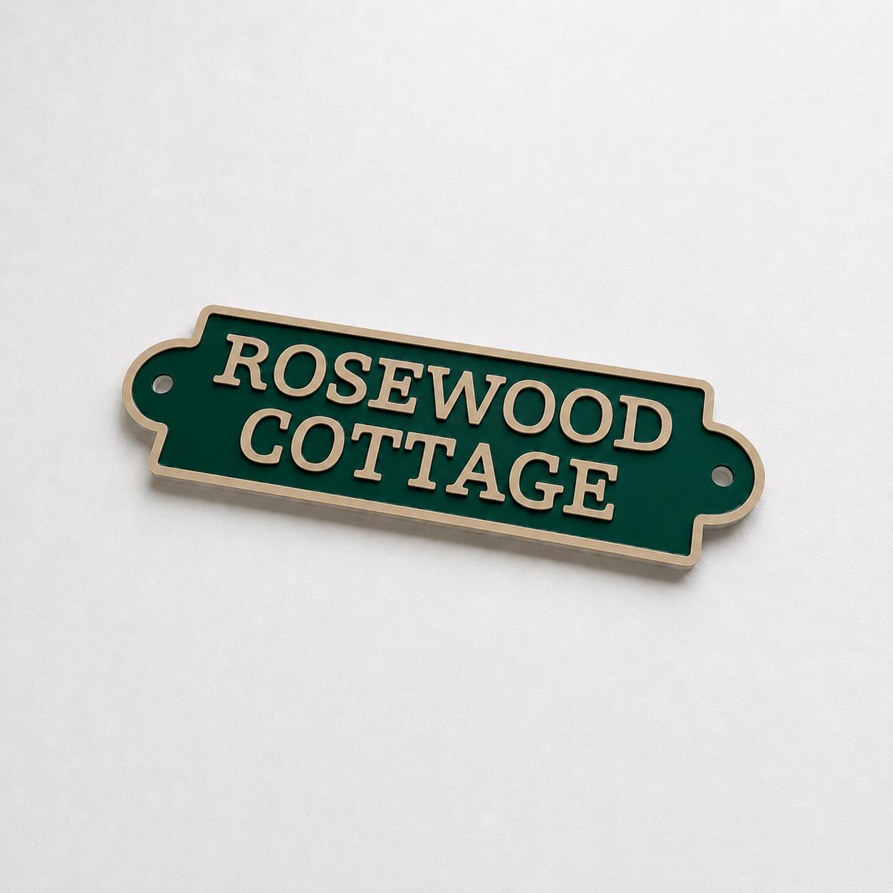 Personalised Text Sign Custom House Name Plaque Garden Wall Plate Memorial Bench