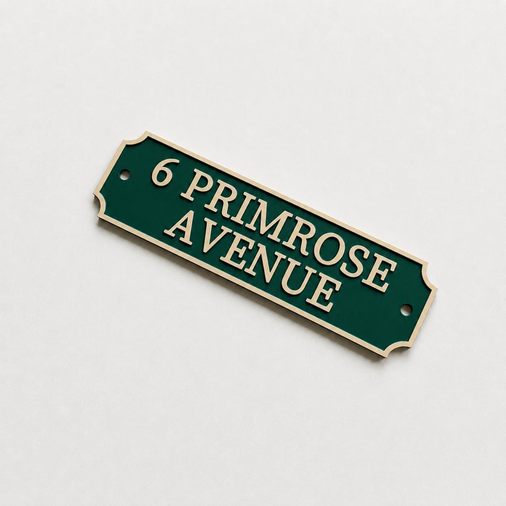 Personalised Text Sign Custom House Name Plaque Garden Wall Plate Memorial Bench
