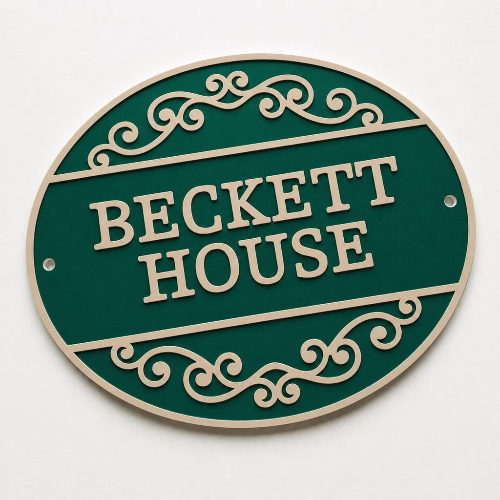 Personalised Text Sign Custom House Name Plaque Garden Wall Plate Memorial Bench