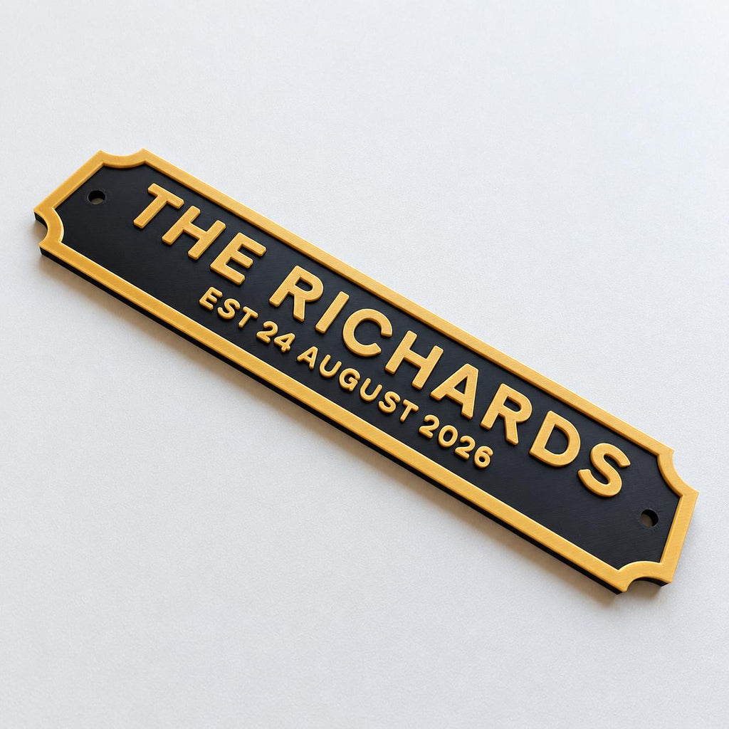 Personalised Text Sign – Custom Family Wedding Street Road House Decoration Plate