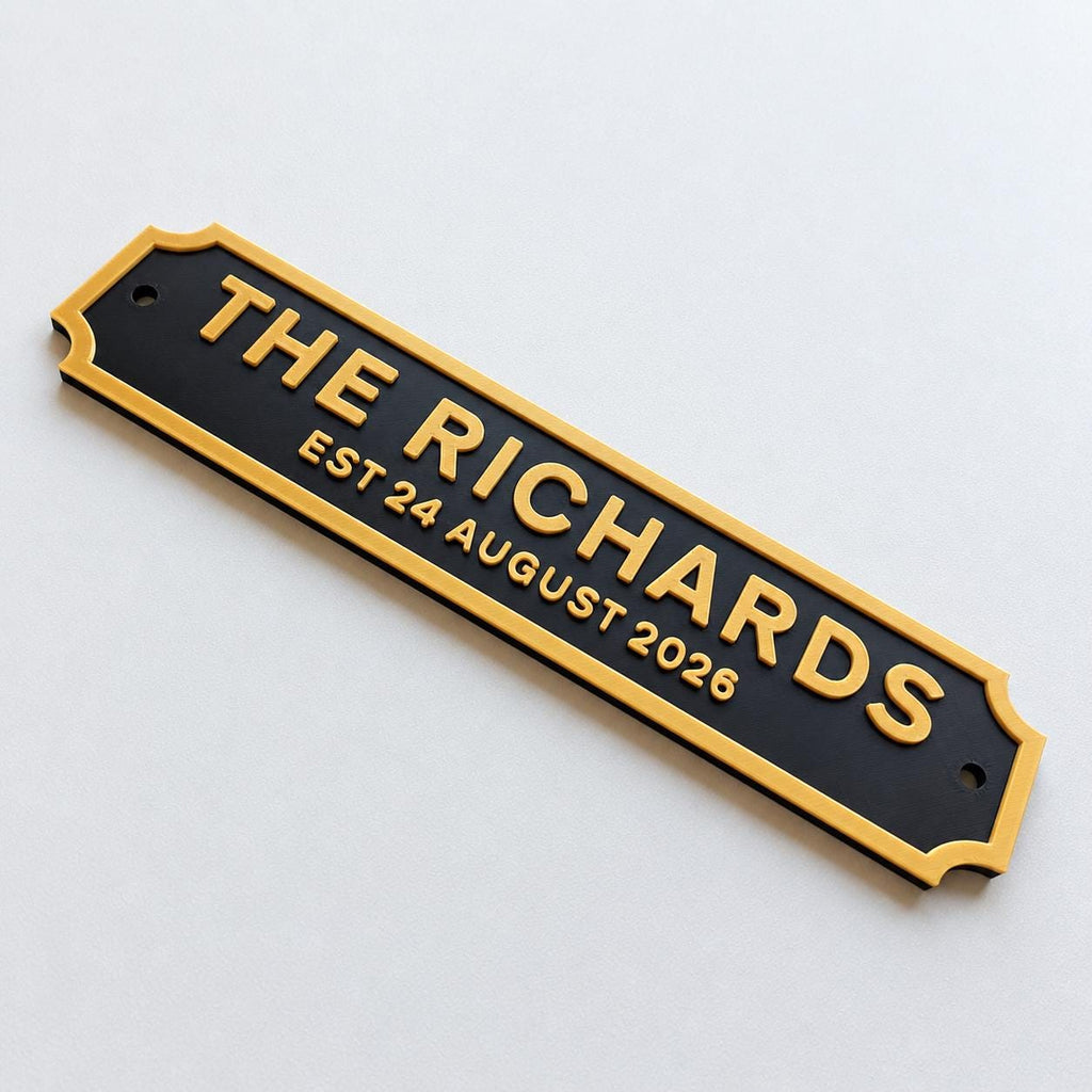 Personalised Text Sign – Custom Family Wedding Street Road House Decoration Plate
