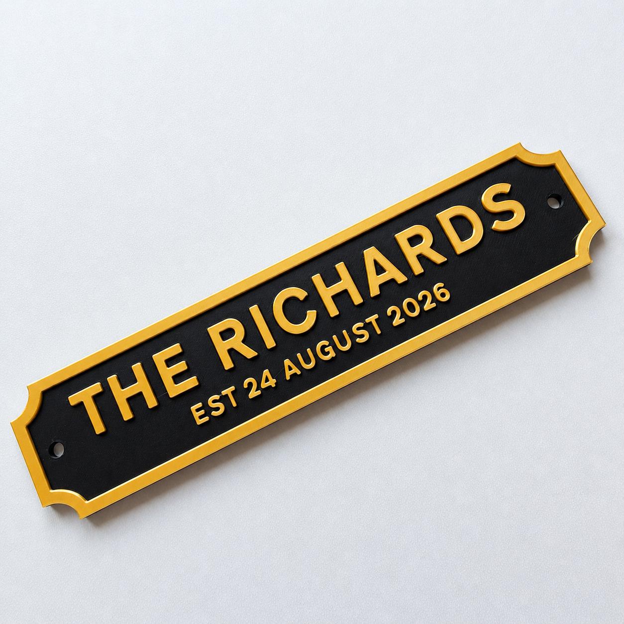 Personalised Text Sign – Custom Family Wedding Street Road House Decoration Plate