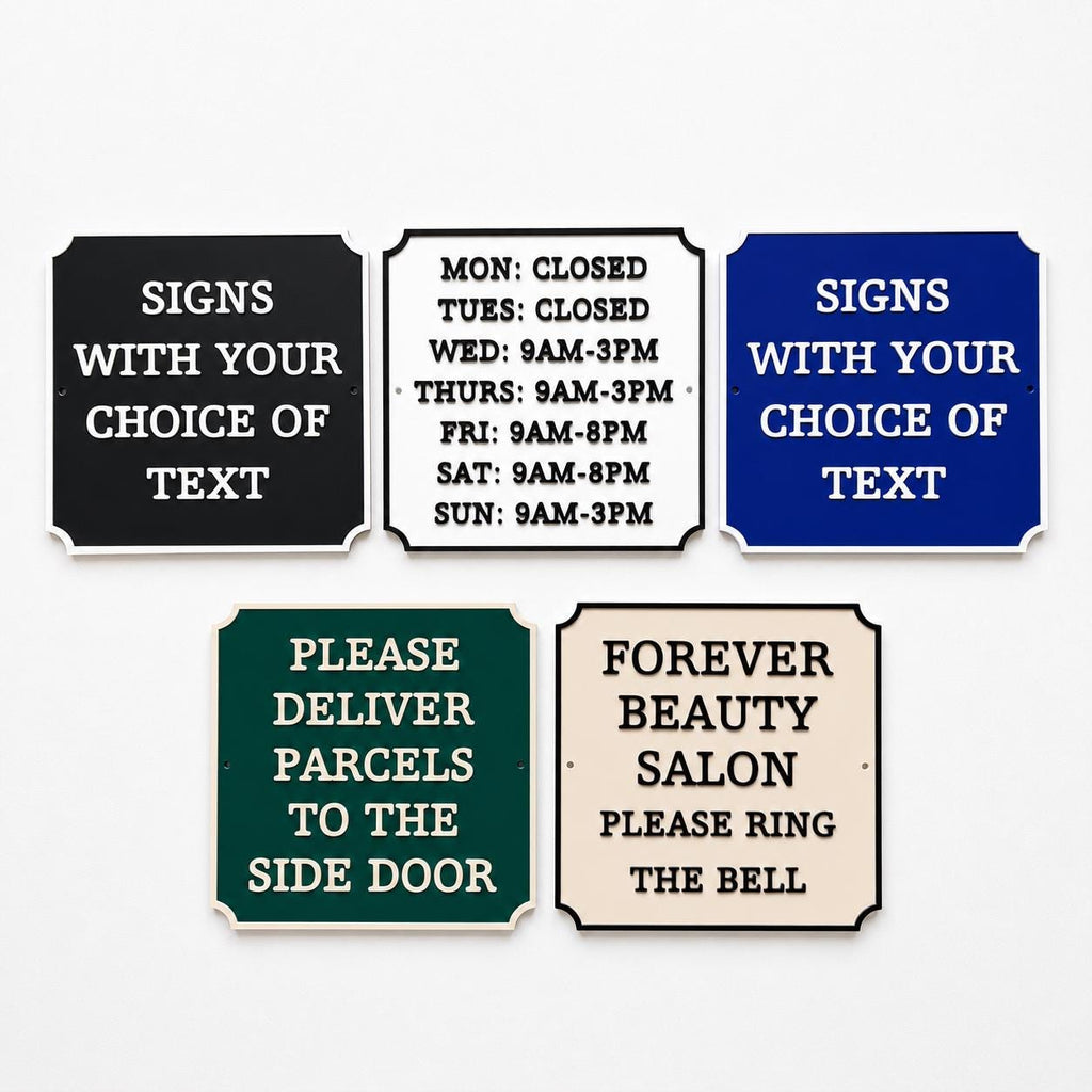 Personalised Text Sign – Custom House Business Name Window Warning Plate Plaque