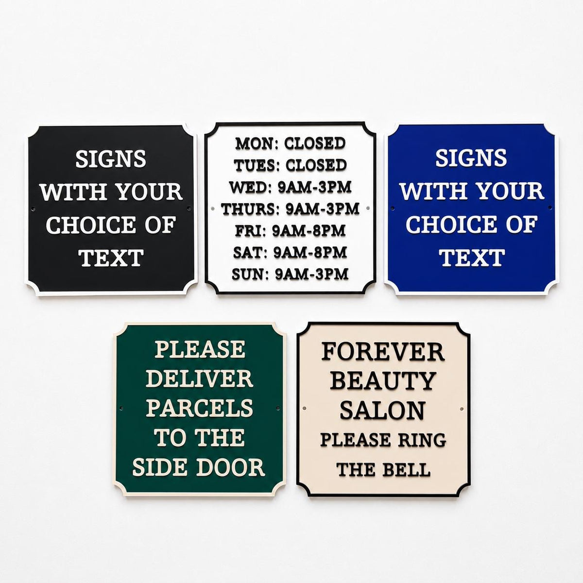 Personalised Text Sign – Custom House Business Name Window Warning Plate Plaque