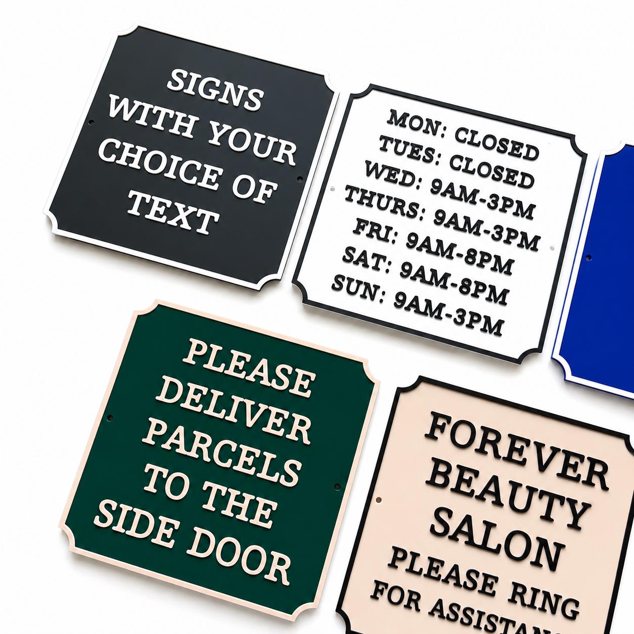 Personalised Text Sign – Custom House Business Name Window Warning Plate Plaque