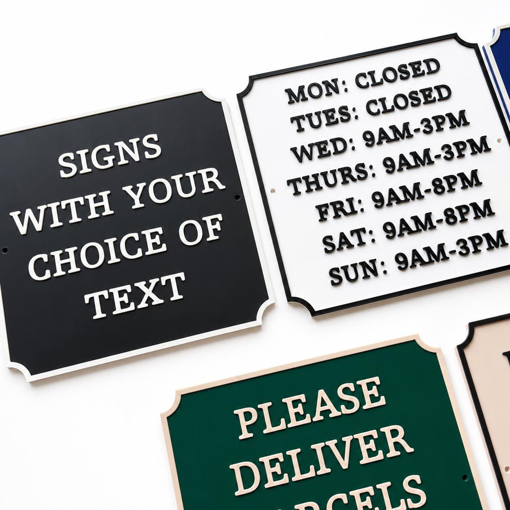 Personalised Text Sign – Custom House Business Name Window Warning Plate Plaque