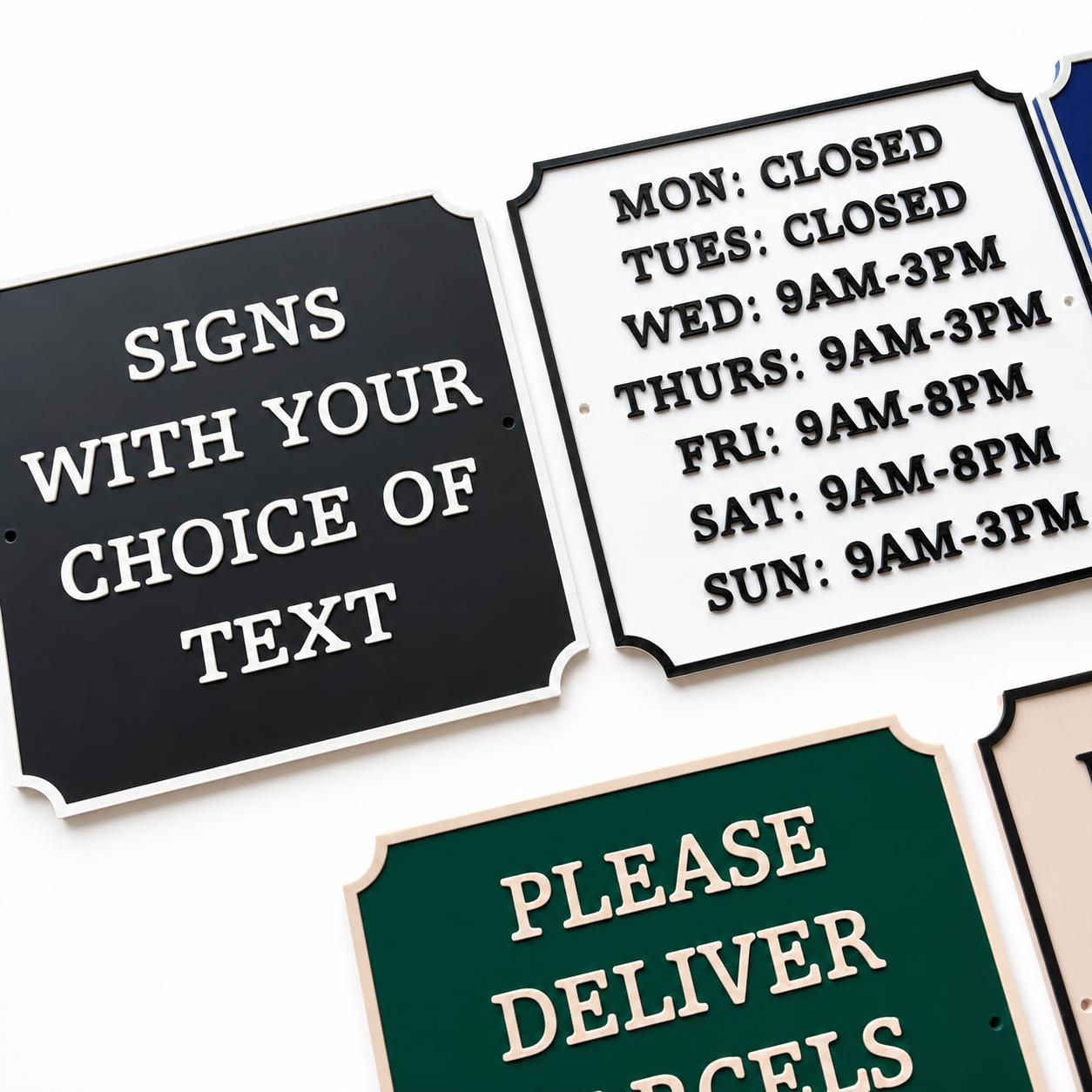 Personalised Text Sign – Custom House Business Name Window Warning Plate Plaque