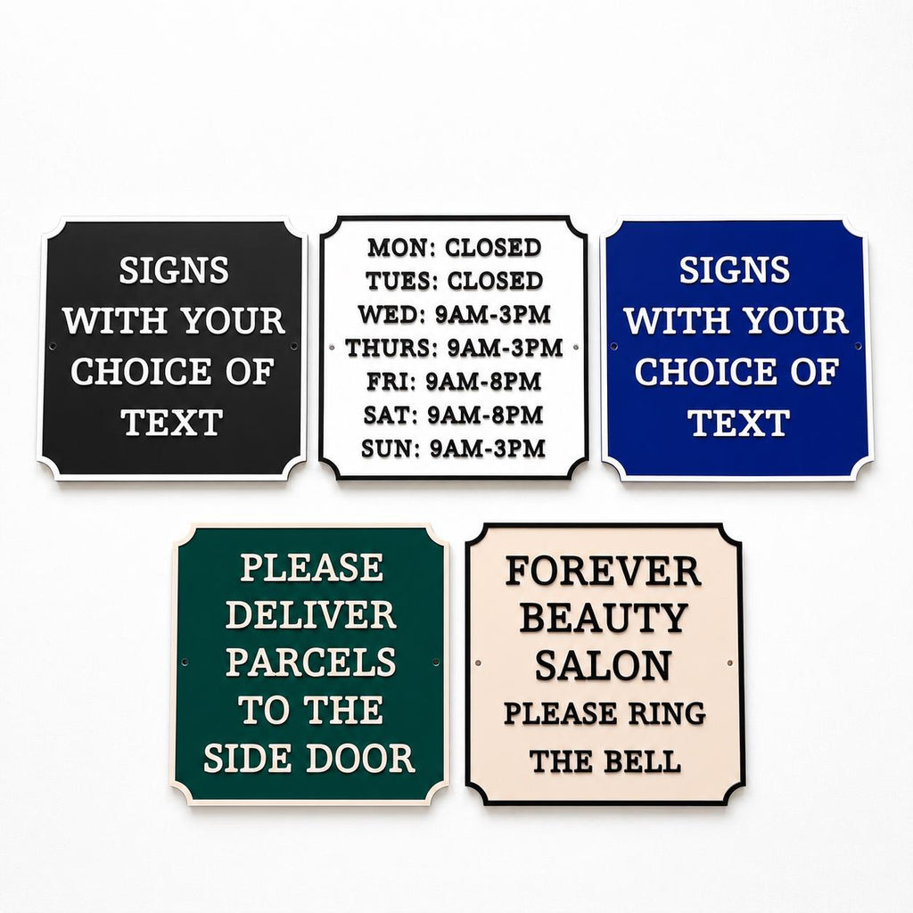 Personalised Text Sign – Custom House Business Name Window Warning Plate Plaque