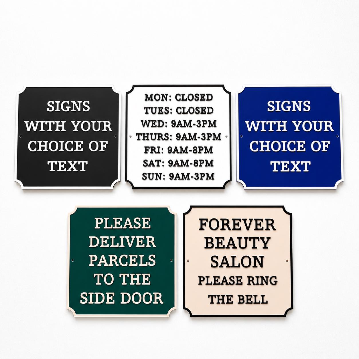 Personalised Text Sign – Custom House Business Name Window Warning Plate Plaque