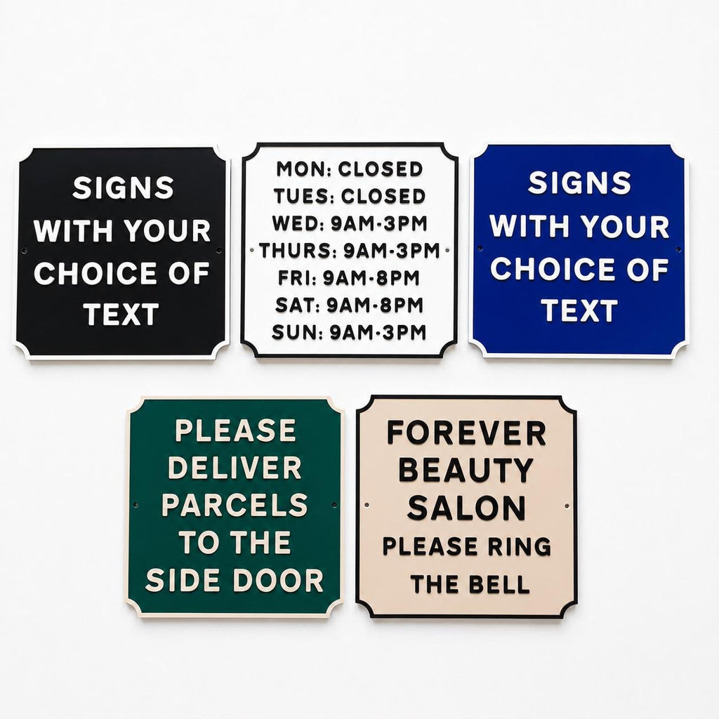 Personalised Text Sign – Custom House Business Name Window Warning Plate Plaque